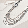 Elegant Fabric Flower Plastic Pearl Beaded Multi-Layered Necklaces for Women's Party NZ8051-4