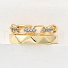 Brass Micro Pave Cubic Zirconia Cuff Rings RJEW-D313-13PG-1