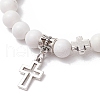 Natural Malaysia Jade Round Bead Stretch Bracelets BJEW-JB11599-02-3
