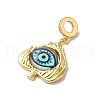 Rack Plating Brass Micro Pave Clear Cubic Zirconia European Dangle Charms KK-G504-26G-01-2