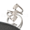 Textured Rhombus 304 Stainless Steel Finger Ring for Women RJEW-L126-09B-P-2