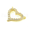 Rack Plating Brass Micro Pave Clear Cubic Zirconia Charms KK-U021-03G-2