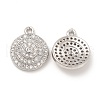 Brass Micro Pave Clear Cubic Zirconia Pendants KK-E071-16P-1