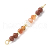 Faceted Round Natural Carnelian & Red Jasper & Potato Natural Cultured Freshwater Pearl Beaded Connector Charms PALLOY-JF03531-01-3
