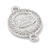 Rack Plating Brass Micro Pave Clear Cubic Zirconia Religion Virgin Mary Connector Charms X-KK-L224-094P-05-2