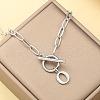 Stainless Steel Paperclip Chain Initial Necklaces with OT Clasps WGD6039-15-1