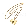 304 Stainless Steel Fox Pendants Necklaces NJEW-M197-01G-1