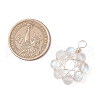 Frosted Dyed Synthetic Moonstone Round Beaded Pendants PALLOY-JF03469-3