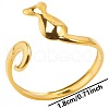 Geometric Stainless Steel Cat Open Cuff Ring for Unisex XN1177-2-1
