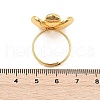 Flower Brass Finger Rings for Women RJEW-S622-05G-5