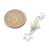 Tibetan Style Alloy & Glass Angel Pendant Decorations HJEW-JM03165-01-3