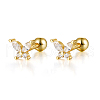 925 Sterling Silver Clear Cubic Zirconia Butterfly Stud Earrings DC8274-1-2