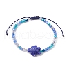 4Pcs 4 Colors Beach Tortoise Porcelain Braided Bead Bracelets BJEW-JB10319-3