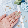 Beebeecraft 10Pcs Brass Micro Pave Clear Cubic Zirconia Charms ZIRC-BBC0001-25-3