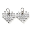 Rack Plating Brass Micro Pave Clear Cubic Zirconia Charms KK-D097-01P-1