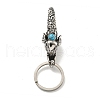 Tibetan Style 316 Surgical Stainless Steel Fittings with 304 Stainless Steel Key Ring with Synthetic Turquoise FIND-Q101-13AS-1