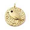 Brass Pave Cubic Zirconia Pendants KK-P308-46G-1