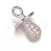 Dummy Pacifier Brass Micro Pave Cubic Zirconia Charms ZIRC-K016-03M-2