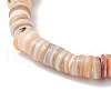 Natural Freshwater Shell with Synthetic Turquoise Beads Stretch Bracelets for Men Women BJEW-JB11745-01-4