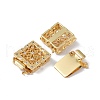 Rack Plating Brass Micro Pave Clear Cubic Zirconia Box Clasps KK-G494-05G-2