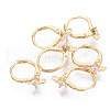 Brass Cubic Zirconia Leverback Earring Findings KK-S340-42G-3
