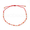 Bohemian Style Glass Seed Round Beads Braided Bead Bracelets RZ1684-8-1