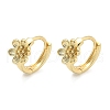 Flower Brass Hoop Earrings EJEW-Z102-02G-4