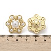 Flower Brass ABS Imitation Pearl Stud Earrings EJEW-M082-09G-3