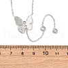304 Stainless Steel Crystal Rhinestone Butterfly Y Necklaces NJEW-R026-19P-5
