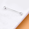 Rack Plating 925 Sterling Silver Screw On Eye Ball Pins STER-L044-02B-S-2