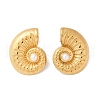 304 Stainless Steel Shell Pearl Stud Earrings EJEW-G423-22G-4