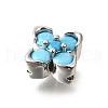 Brass Micro Pave Cubic Zirconia Beads KK-D356-03B-P-2