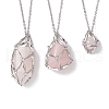 3 Pcs Crystal Stone Cage Pendant Necklaces NJEW-JN04751-01-2