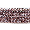 Transparent Electroplate Glass Beads Strands EGLA-A039-T4mm-A05-1