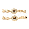 Brass Micro Pave Clear Cubic Zirconia Fold Over Clasps KK-U059-39G-1