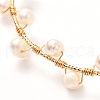 Natural Pearl Braided Bangle for Girl Women BJEW-JB06830-02-4