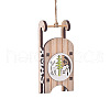 Wooden Sleigh Pendant Decoration XMAS-PW0001-082A-1