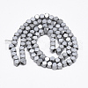Electroplate Non-magnetic Synthetic Hematite Beads Strands G-Q486-89F-2