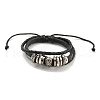 Braided PU Leather & Waxed Cords Triple Layer Multi-strand Bracelets BJEW-P329-10B-AS-1