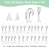 26Pcs 26 Styles 201 Stainless Steel Letter A~Z Pendant Decorations HJEW-UN00005-3