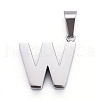 304 Stainless Steel Letter Pendants STAS-H127-W-P-2