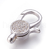 Brass Micro Pave Cubic Zirconia Lobster Claw Clasps KK-O106-28-3