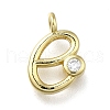 Brass Micro Pave Cubic Zirconia Pendants KK-B132-12G-E-1