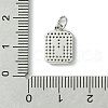Rack Plating Brass Micro Pave Clear Cubic Zirconia Charms KK-G501-01V-P-3
