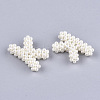 Handmade ABS Plastic Imitation Pearl Woven Beads X-FIND-T039-18-K-3