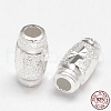 Fancy Cut Textured 925 Sterling Silver Oval Beads STER-F012-18-2