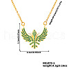 Hip-hop Style Brass Micro Pave Green Cubic Zirconia Wing Pendant Necklaces TE8910-1-2