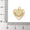Brass Pave Natural White Shell Heart Charms with Jump Rings KK-S522-08A-G-3