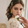 FIBLOOM 9 Pairs 9 Colors Alloy Flower Dangle Stud Earrings for Woman EJEW-FI0001-72-7