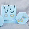 FIBLOOM Peace Sign Jewelry Set SJEW-FI0001-23-5